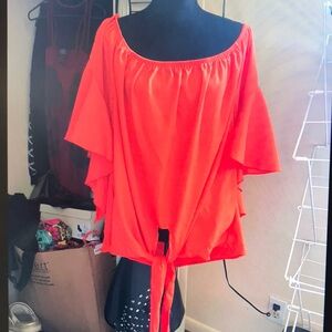 Elegant Off-Shoulder Red Blouse